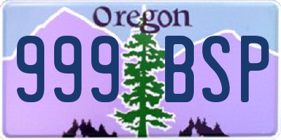 OR license plate 999BSP