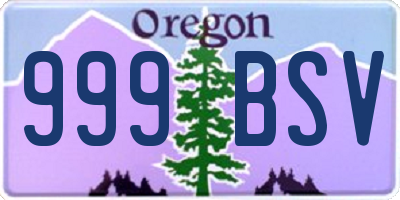 OR license plate 999BSV