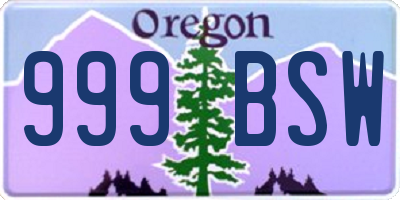 OR license plate 999BSW