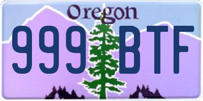 OR license plate 999BTF