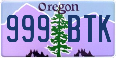 OR license plate 999BTK