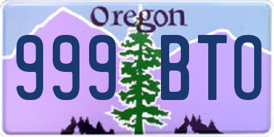 OR license plate 999BTO