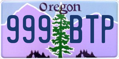 OR license plate 999BTP