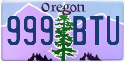 OR license plate 999BTU