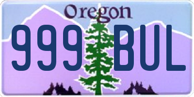 OR license plate 999BUL