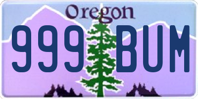 OR license plate 999BUM