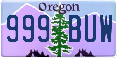 OR license plate 999BUW