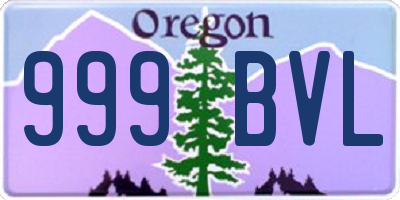 OR license plate 999BVL
