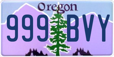 OR license plate 999BVY