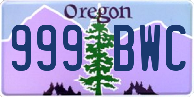 OR license plate 999BWC
