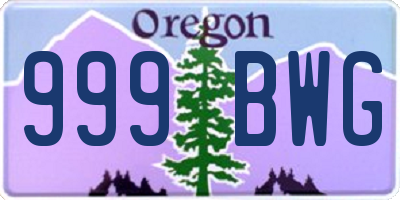 OR license plate 999BWG