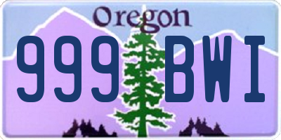 OR license plate 999BWI