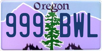 OR license plate 999BWL