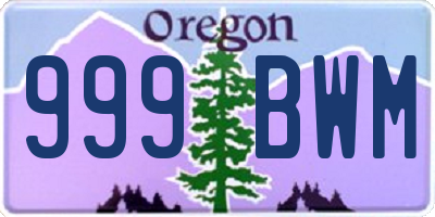 OR license plate 999BWM