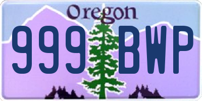 OR license plate 999BWP