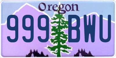 OR license plate 999BWU