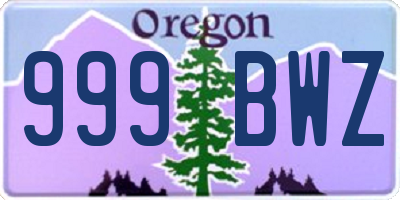 OR license plate 999BWZ