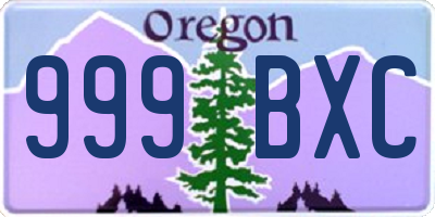 OR license plate 999BXC