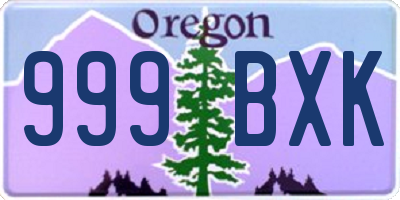 OR license plate 999BXK