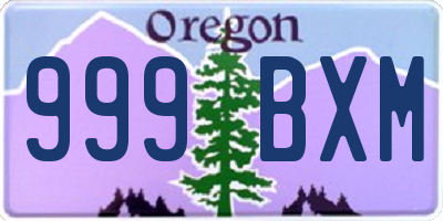OR license plate 999BXM