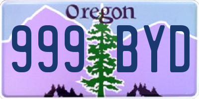 OR license plate 999BYD