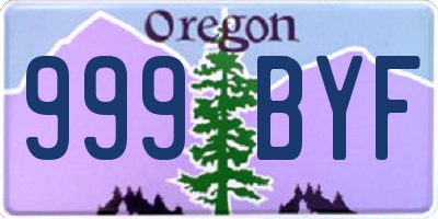 OR license plate 999BYF