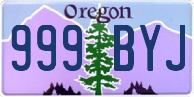 OR license plate 999BYJ