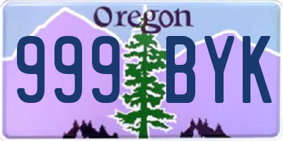 OR license plate 999BYK