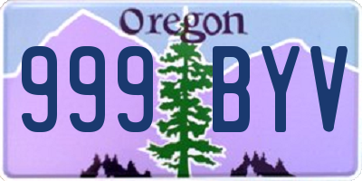 OR license plate 999BYV
