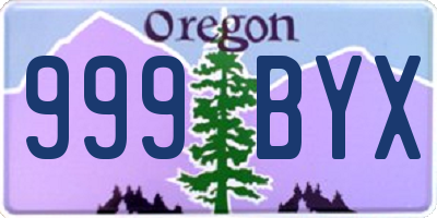 OR license plate 999BYX