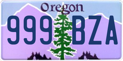 OR license plate 999BZA