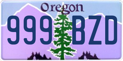 OR license plate 999BZD
