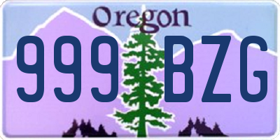 OR license plate 999BZG