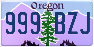 OR license plate 999BZJ