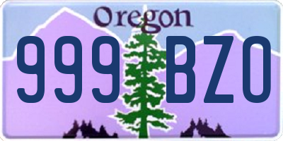 OR license plate 999BZO