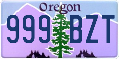 OR license plate 999BZT