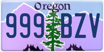 OR license plate 999BZV
