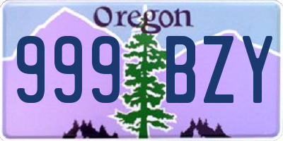 OR license plate 999BZY