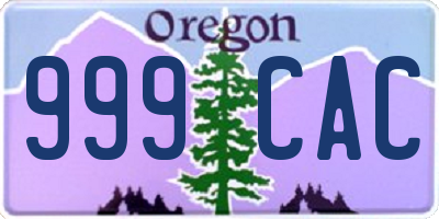 OR license plate 999CAC