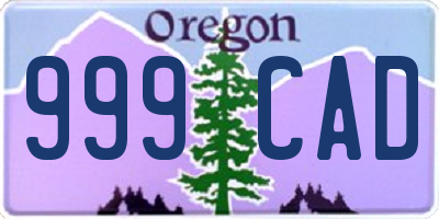 OR license plate 999CAD