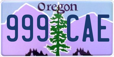 OR license plate 999CAE