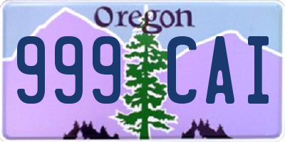 OR license plate 999CAI