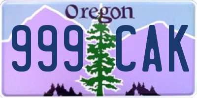 OR license plate 999CAK