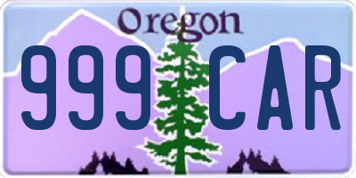 OR license plate 999CAR