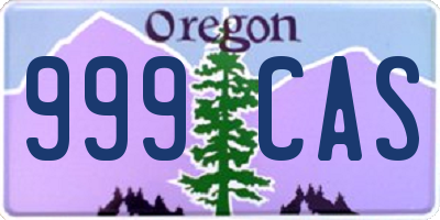 OR license plate 999CAS