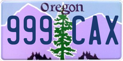 OR license plate 999CAX