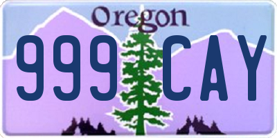 OR license plate 999CAY