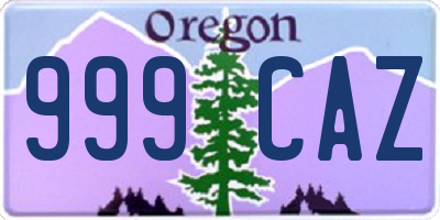 OR license plate 999CAZ