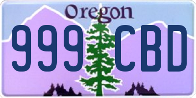 OR license plate 999CBD
