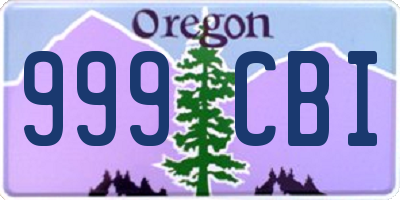 OR license plate 999CBI